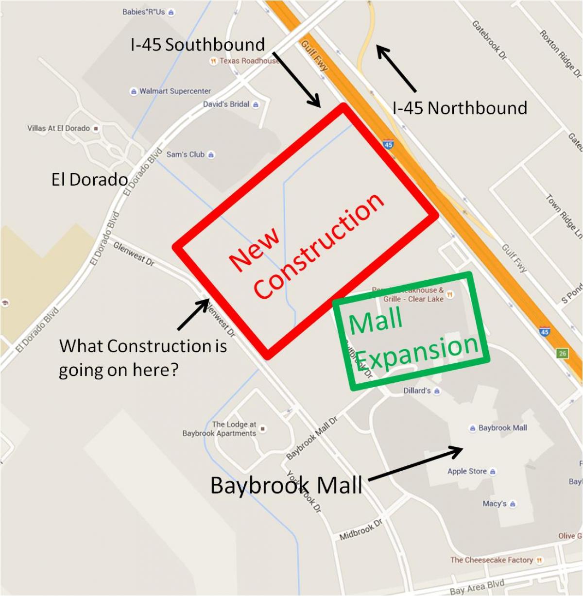 kaart Baybrook mall