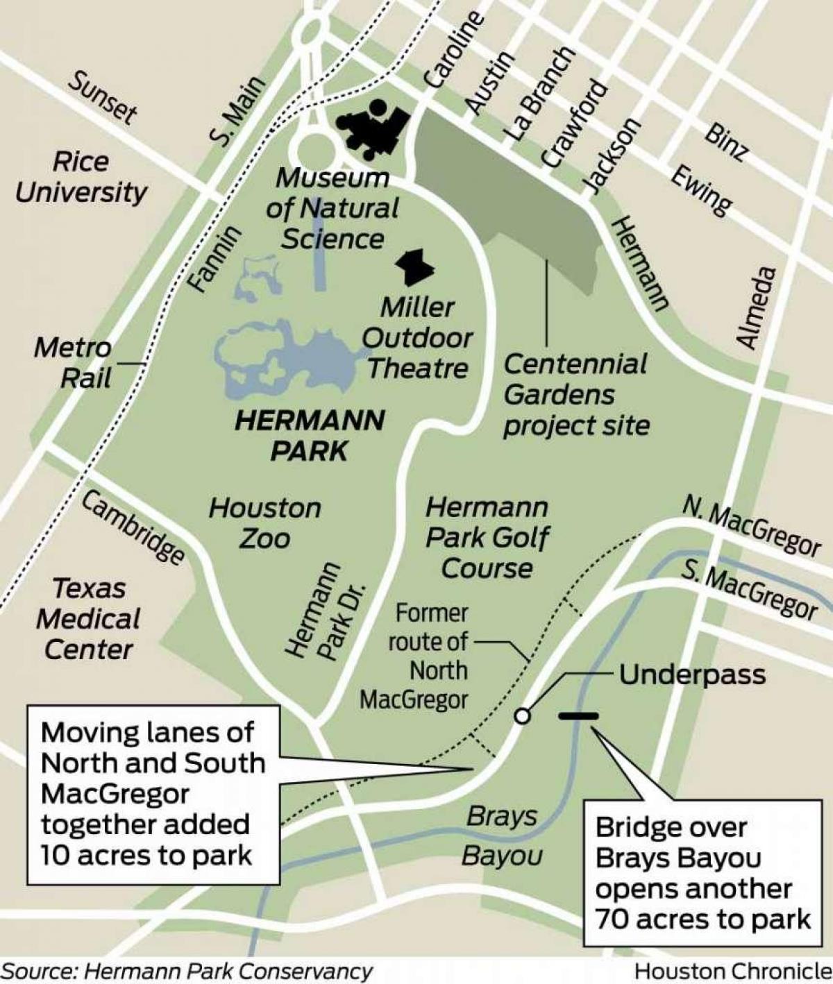 kaart Hermann park