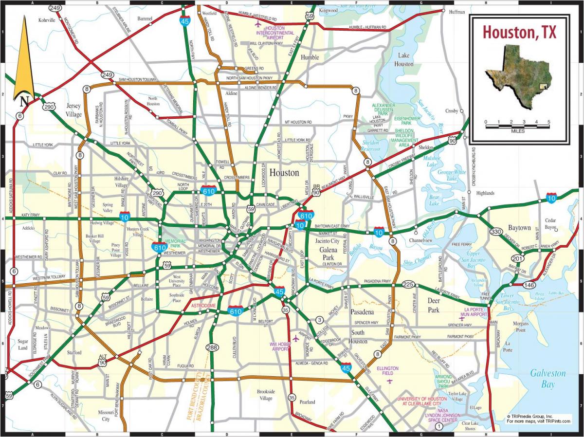 linna Houston kaart