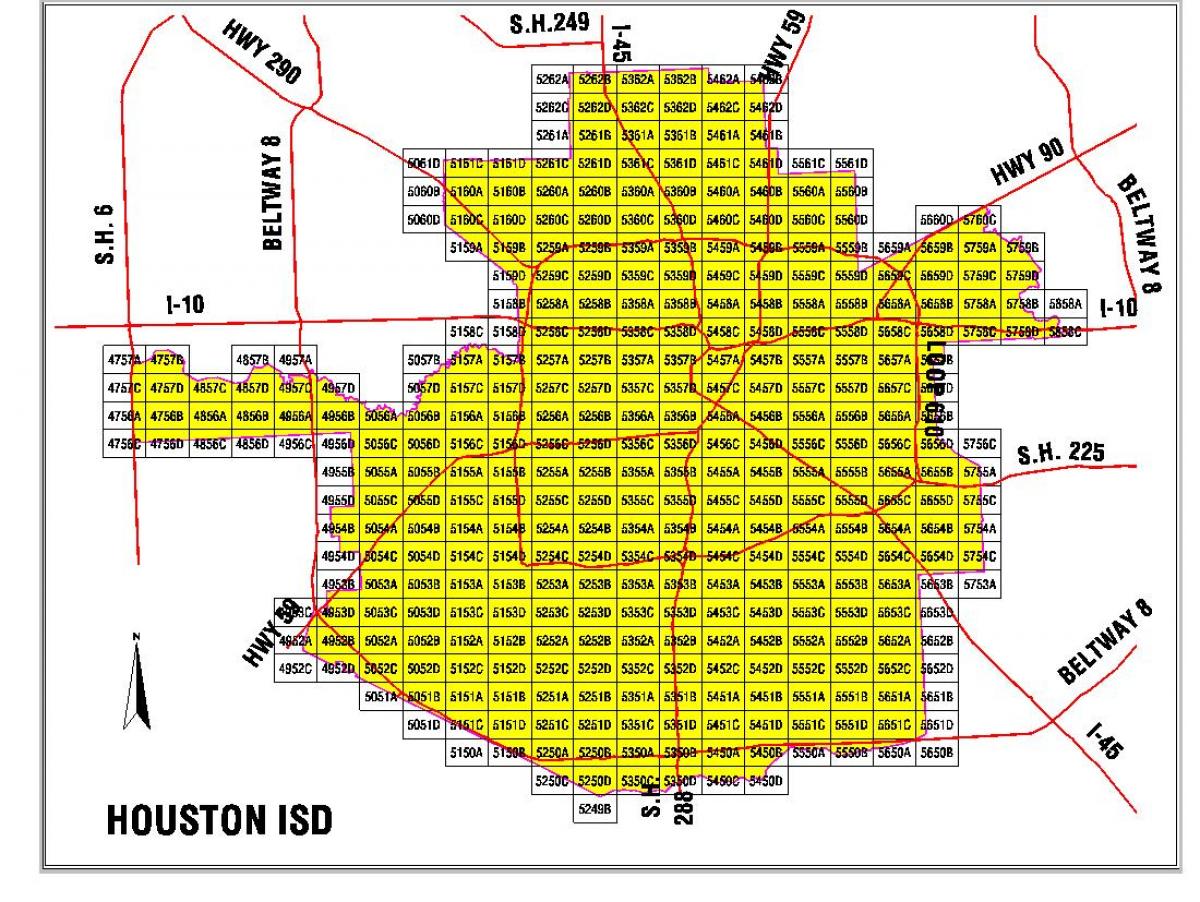 Houston piirkonnas school district kaart