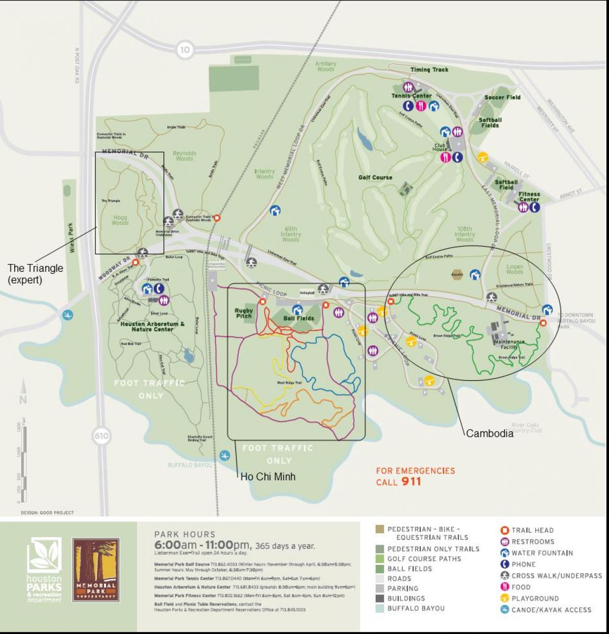 kaart Houston Memorial park