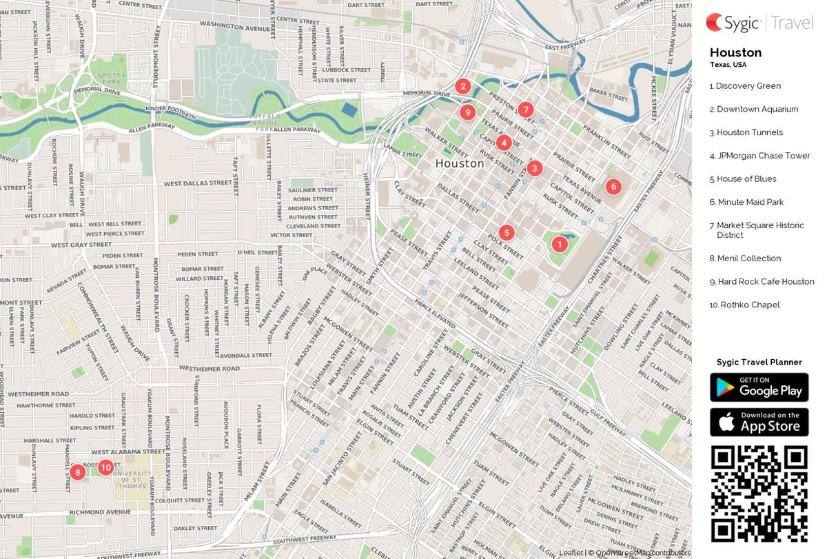 Houston tourist map