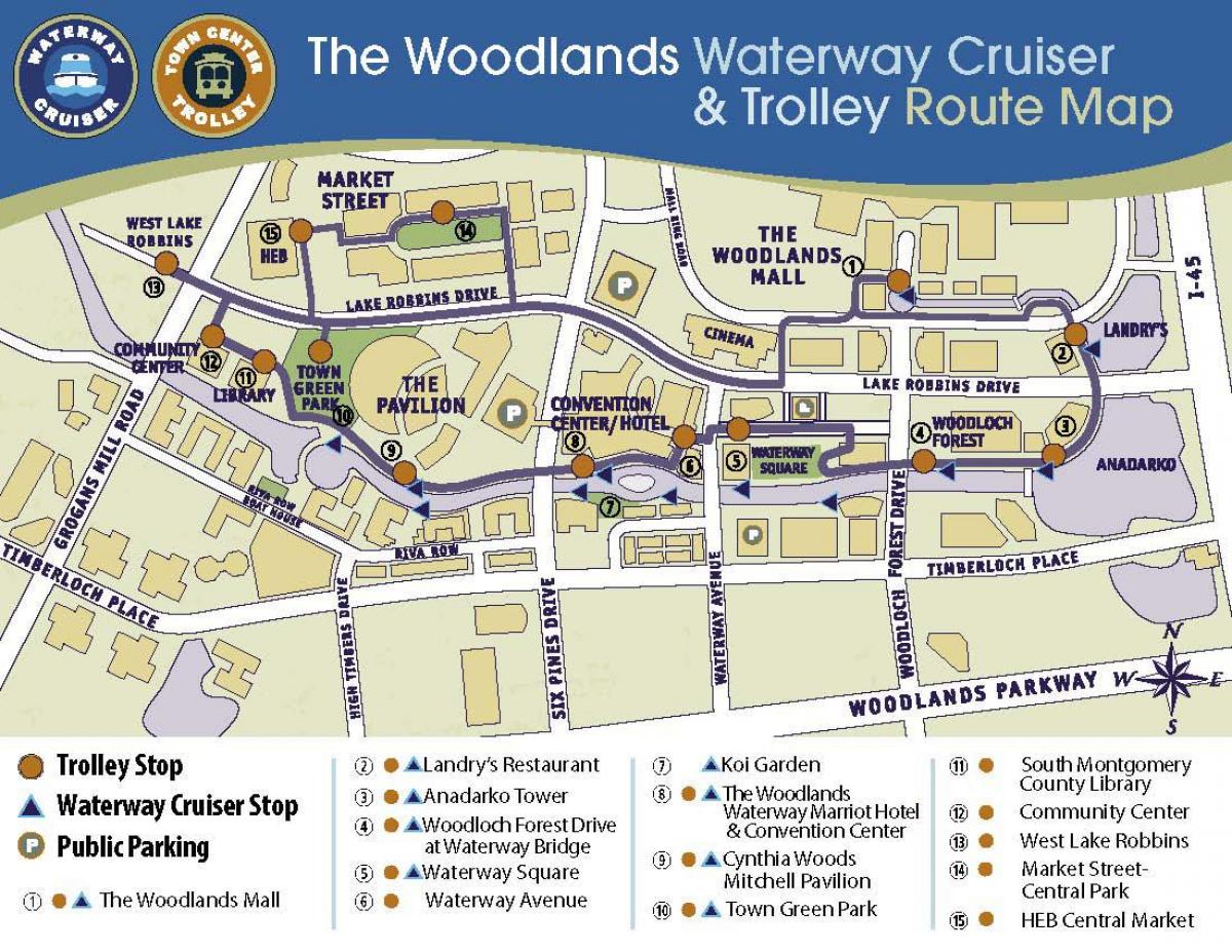 the Woodlands mall kaart