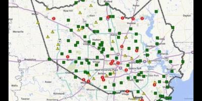 Kaart üleujutatud aladel Houston